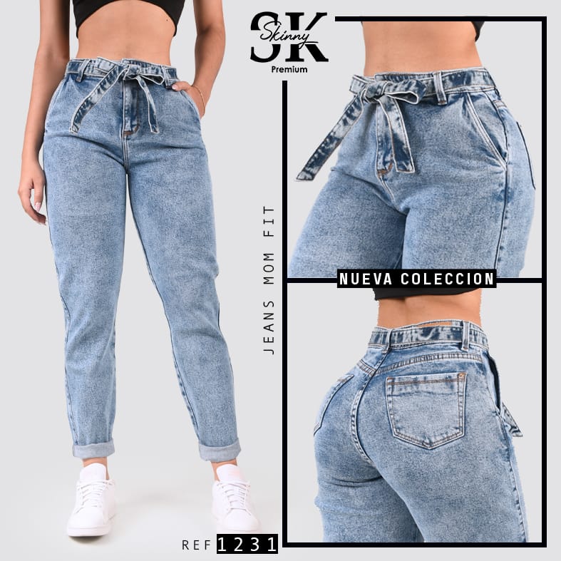 JEANS MOM TIRO ALTO 1231