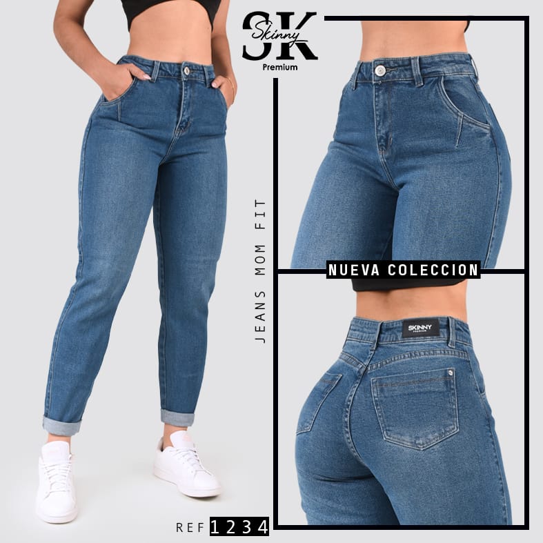 JEANS MOM TIRO ALTO 1234