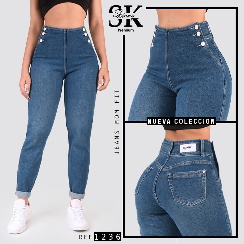 JEANS MOM TIRO ALTO 1236
