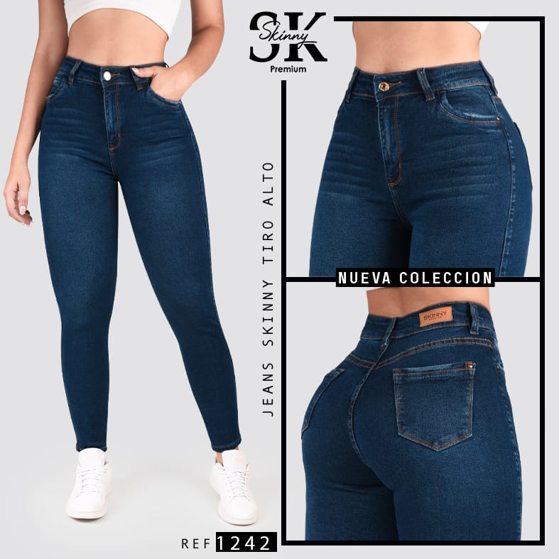 JEANS SKINNY TIRO ALTO 1242