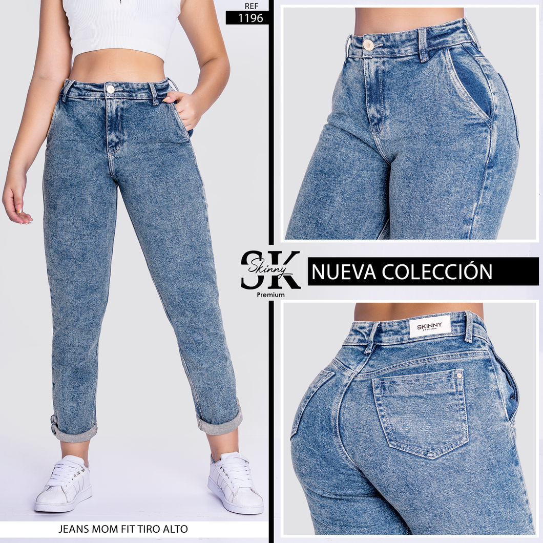 JEANS MOM TIRO ALTO 1196